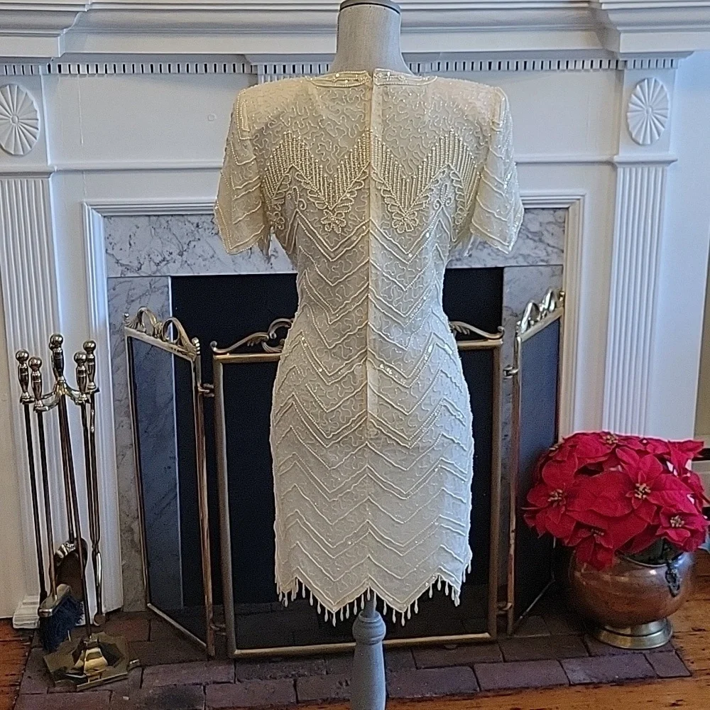 Vintage 1980's Beaded Dress - Picture 8 of 11